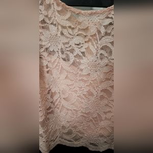 2 piece blush & black prom dress - size 18